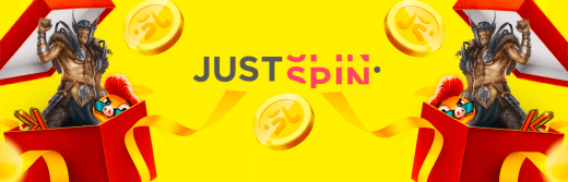 Justspin.com promotion banner